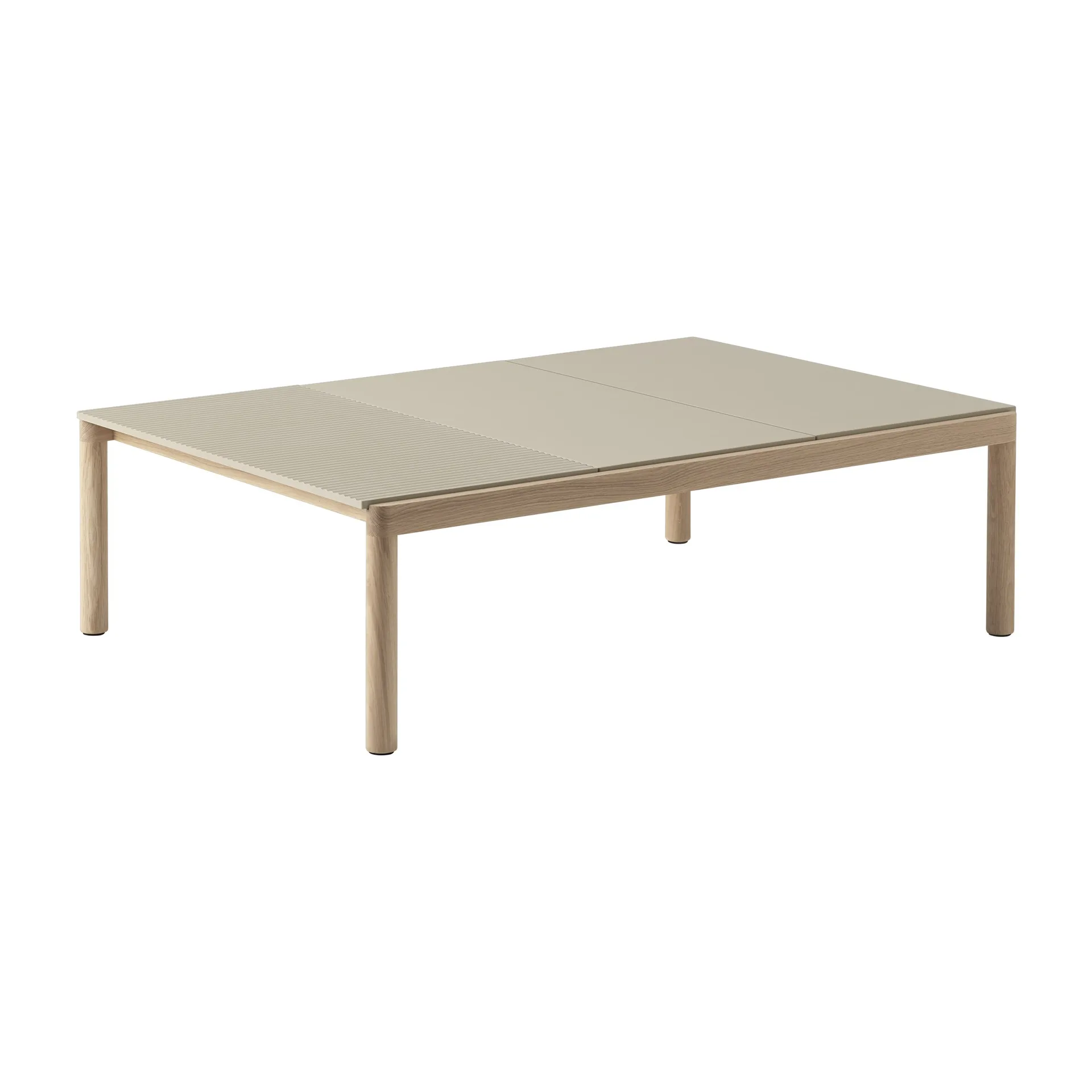 Couple 2 Plain-1 Wavy soffbord 120x84x35 cm, Sand-oak Muuto