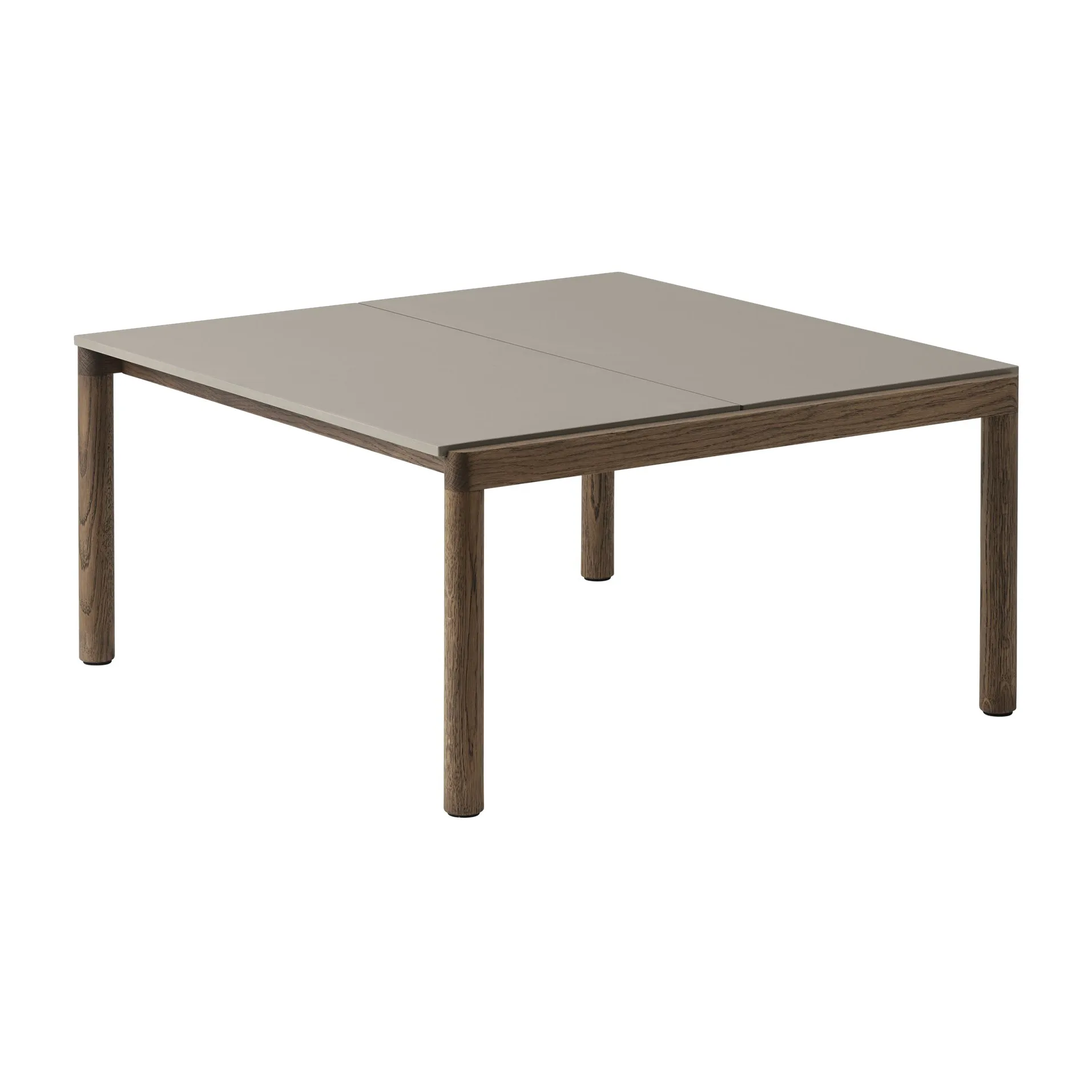Couple 2 Plain soffbord 80x84x40 cm, Taupe-dark oiled oak Muuto