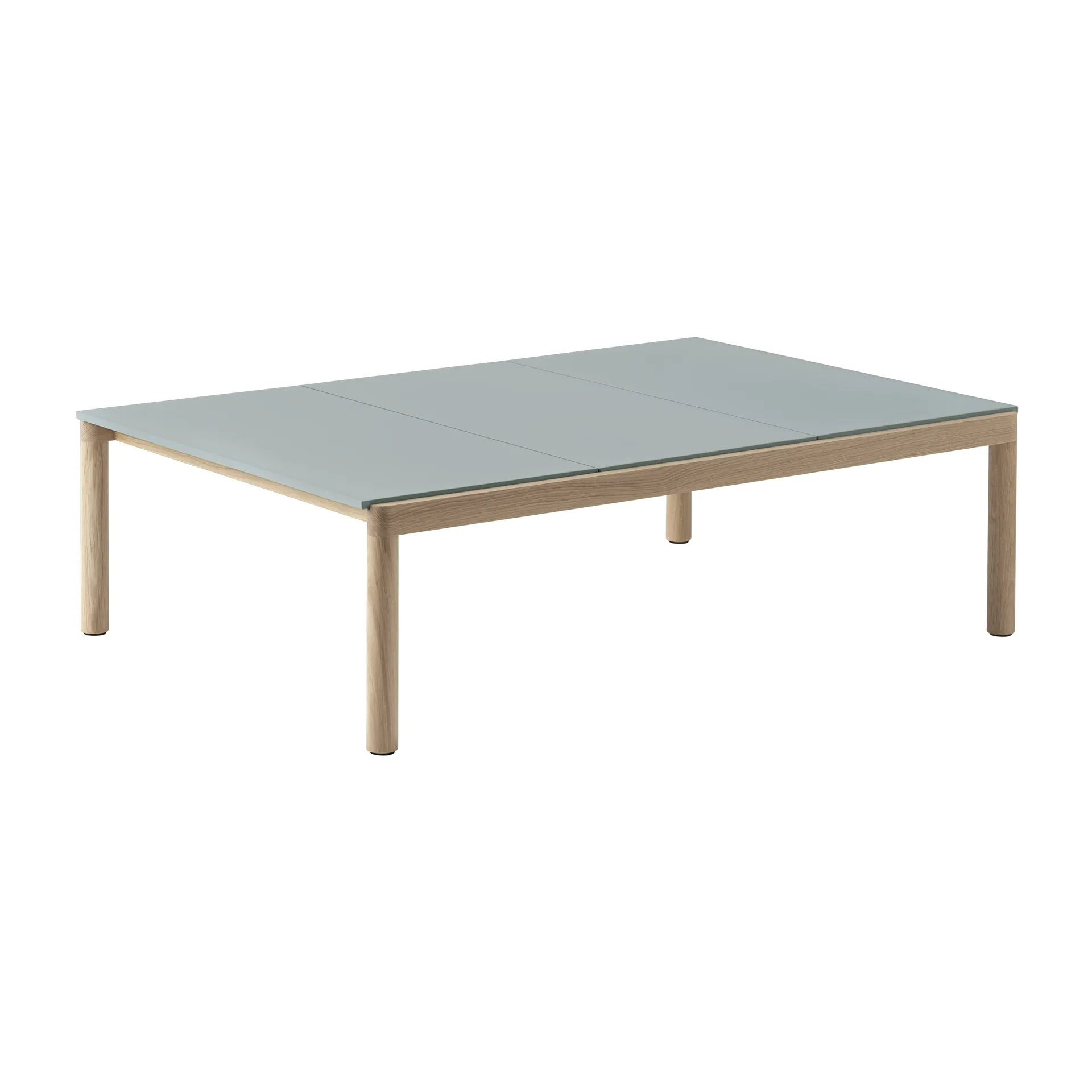 Couple 3 Plain soffbord 120x84x35 cm, Pale blue-oak Muuto