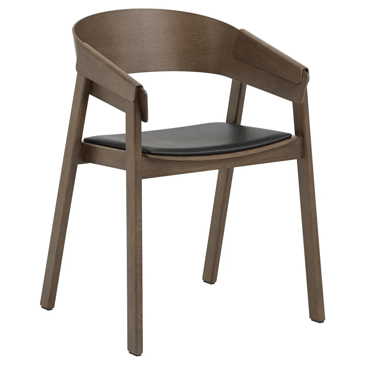 Muuto Cover Armchair karmstol med lädersits Refine leather black-brown