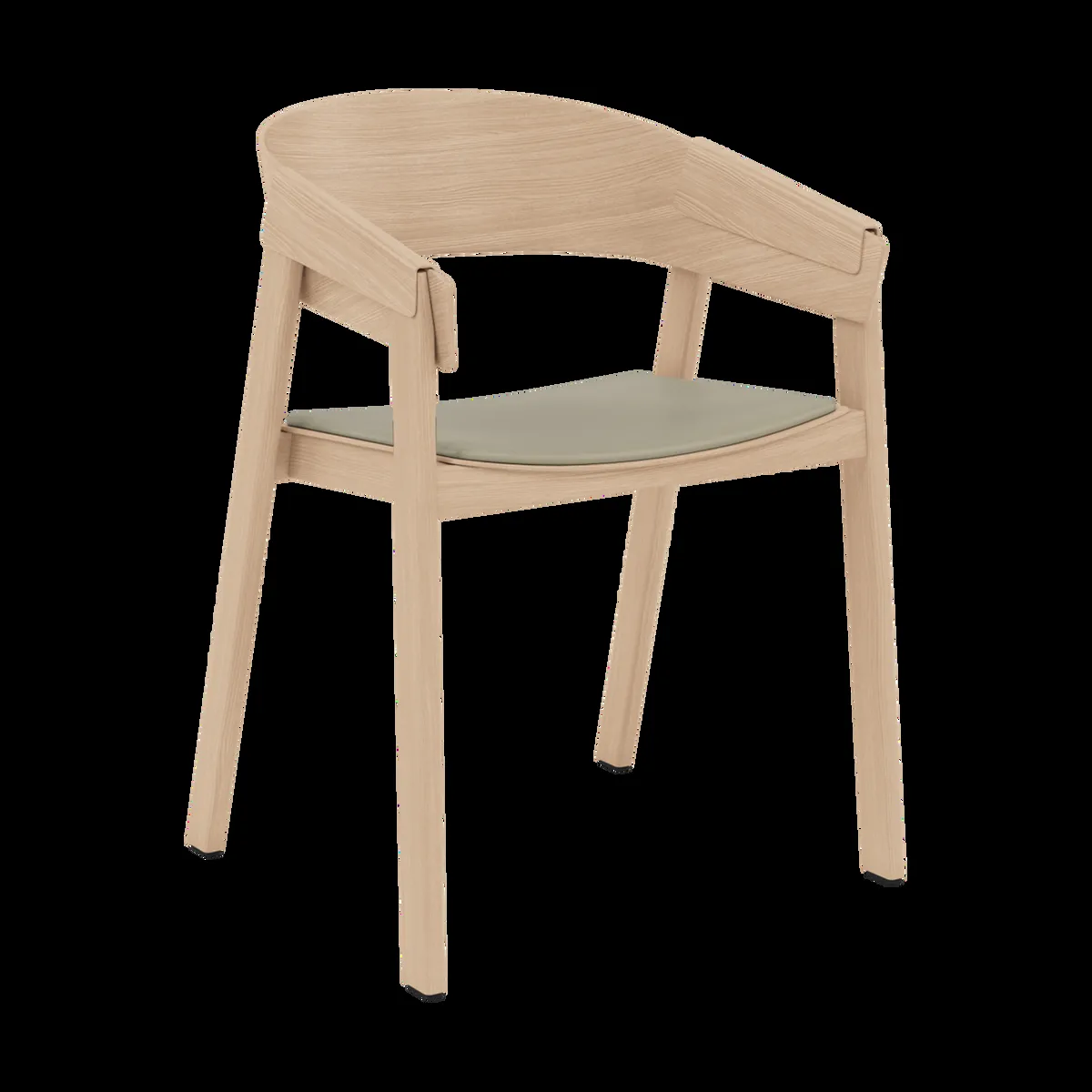 Muuto Cover Armchair karmstol med lädersits Refine leather stone-oak
