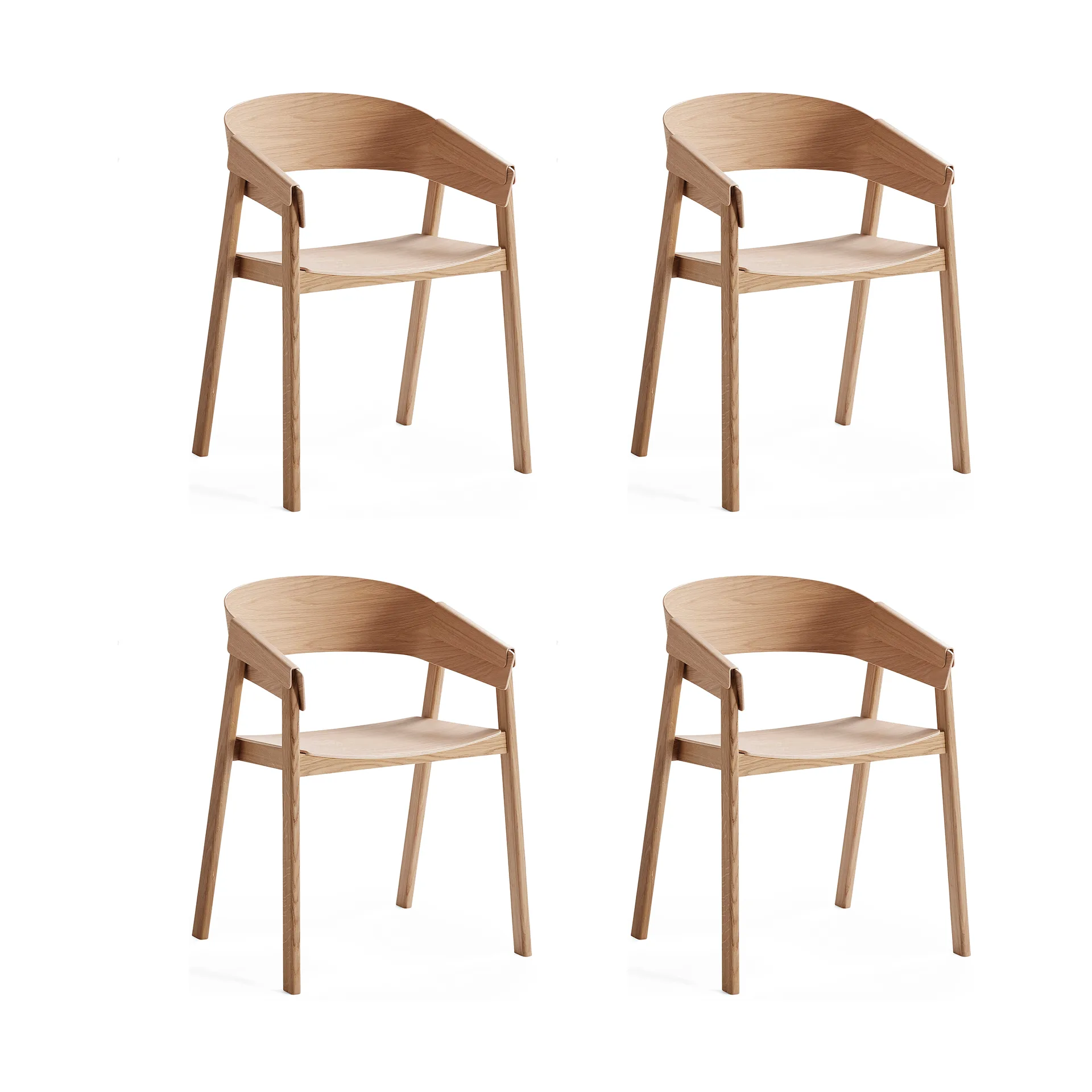 Cover armchair karmstol, Oak, 4-pack Muuto