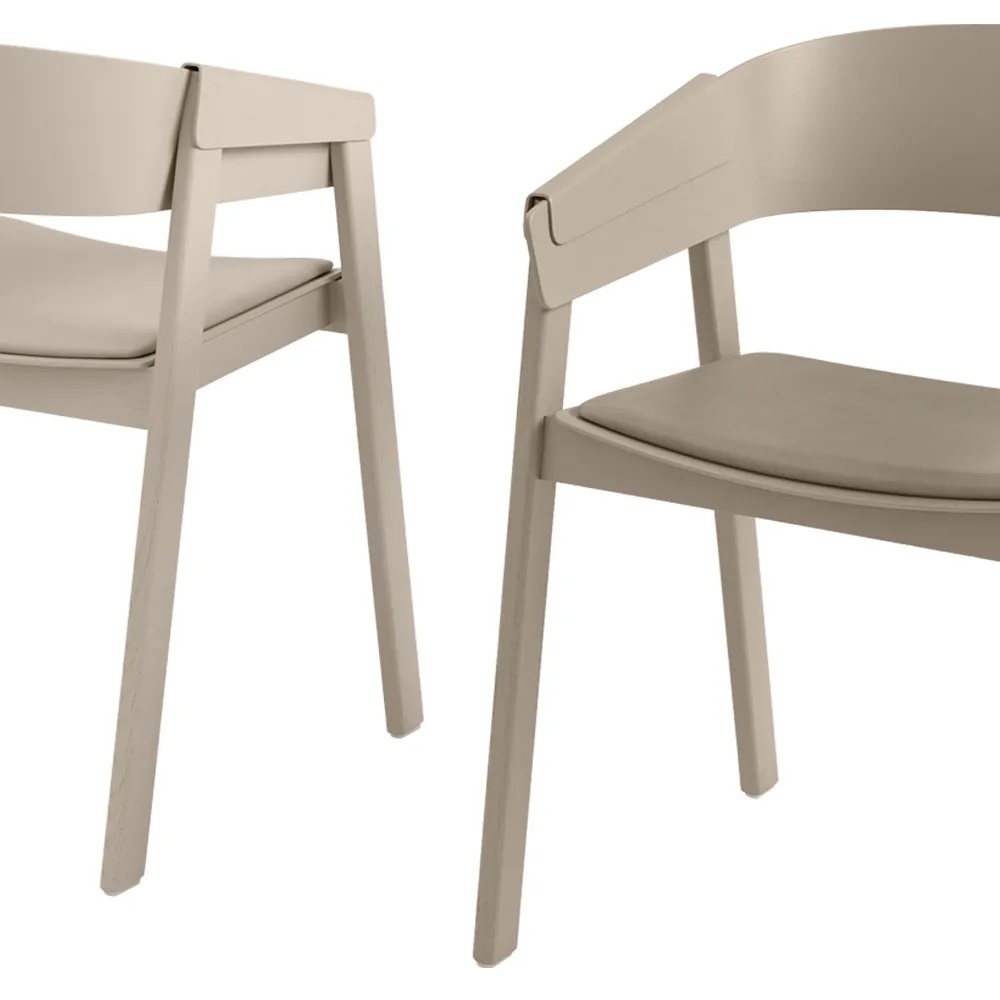 Cover karmstol klädd sits, Refine leather black-Black Muuto