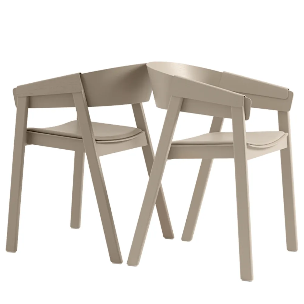 Cover karmstol klädd sits, Refine leather black-Black Muuto