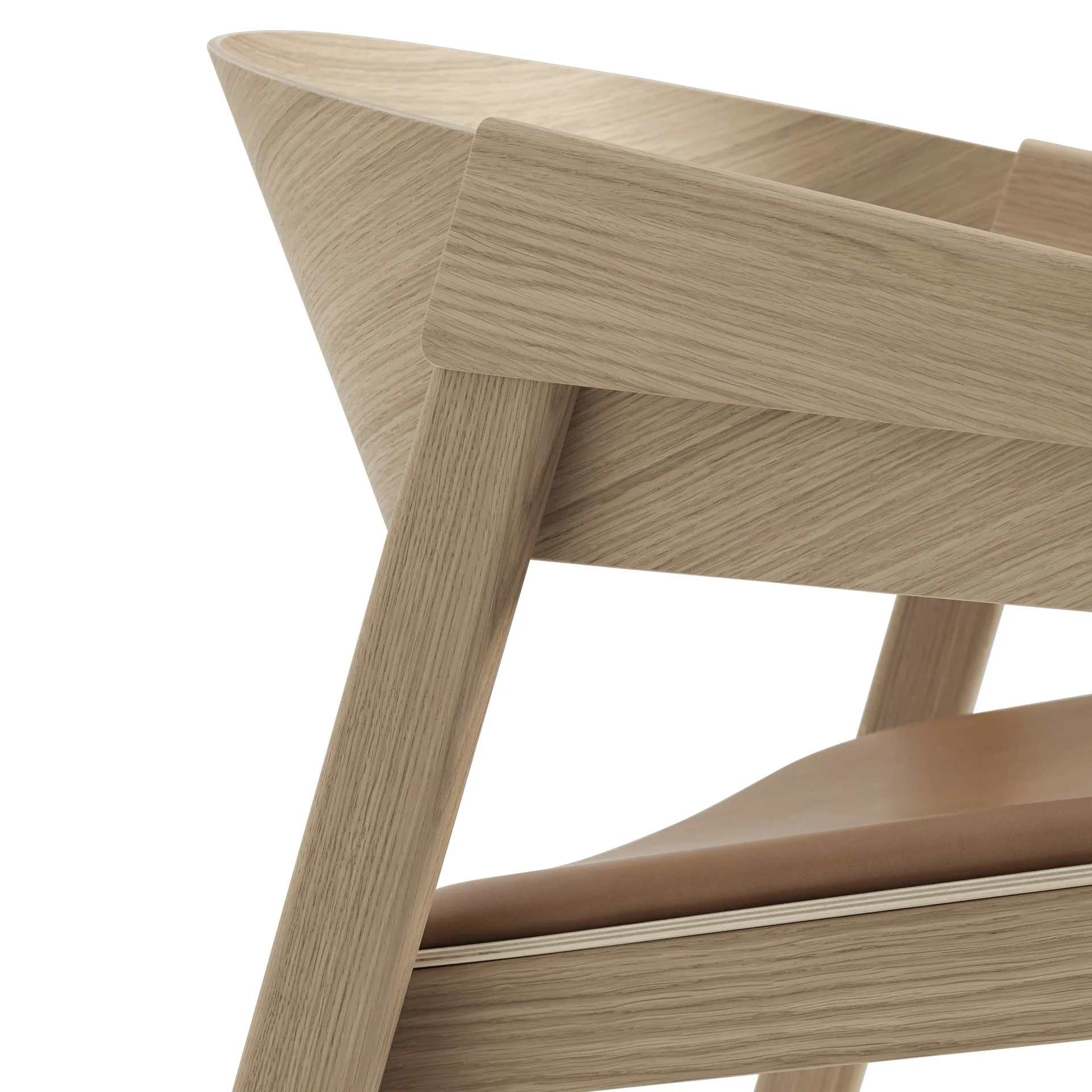 Cover loungestol, Refine leather cognac-oak Muuto