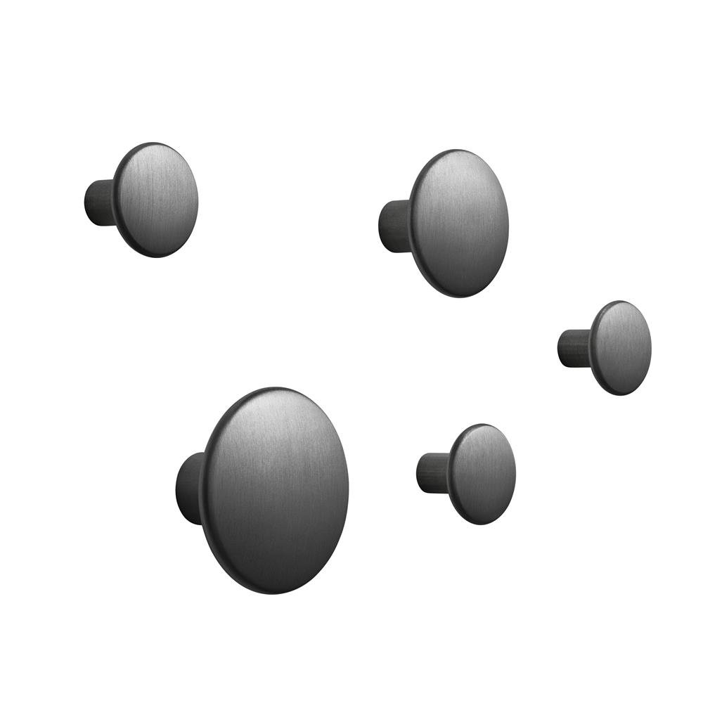 Muuto Dots Metal 5-pack Black | Skandinavisk Design | Krokar & Hängare | Svart