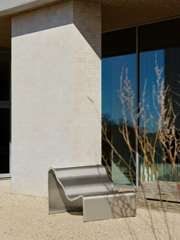 Dream View bänk - Borstat stål, 100 cm - Muuto