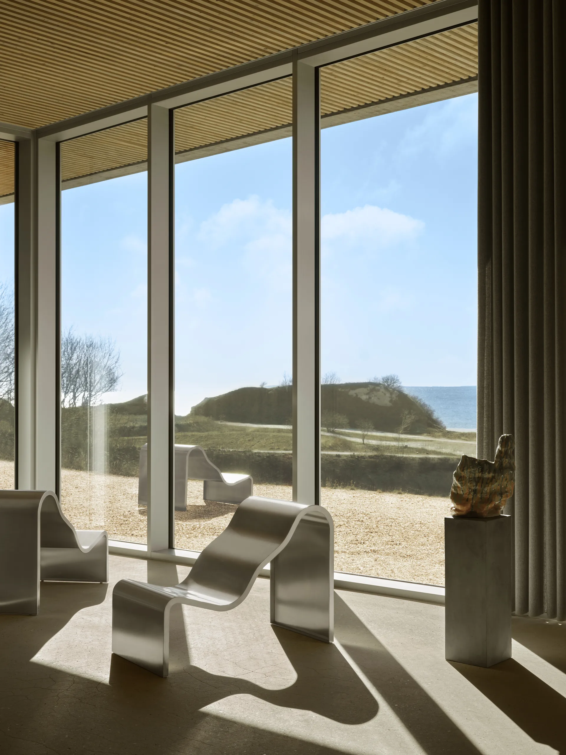 Dream View bänk, Borstat stål, 60 cm Muuto