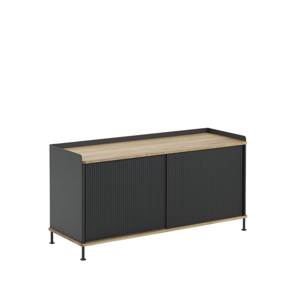 Muuto Enfold Low sideboard Black-Oak-Metal | Skandinavisk Design | Sideboards & Skänkar | Svart