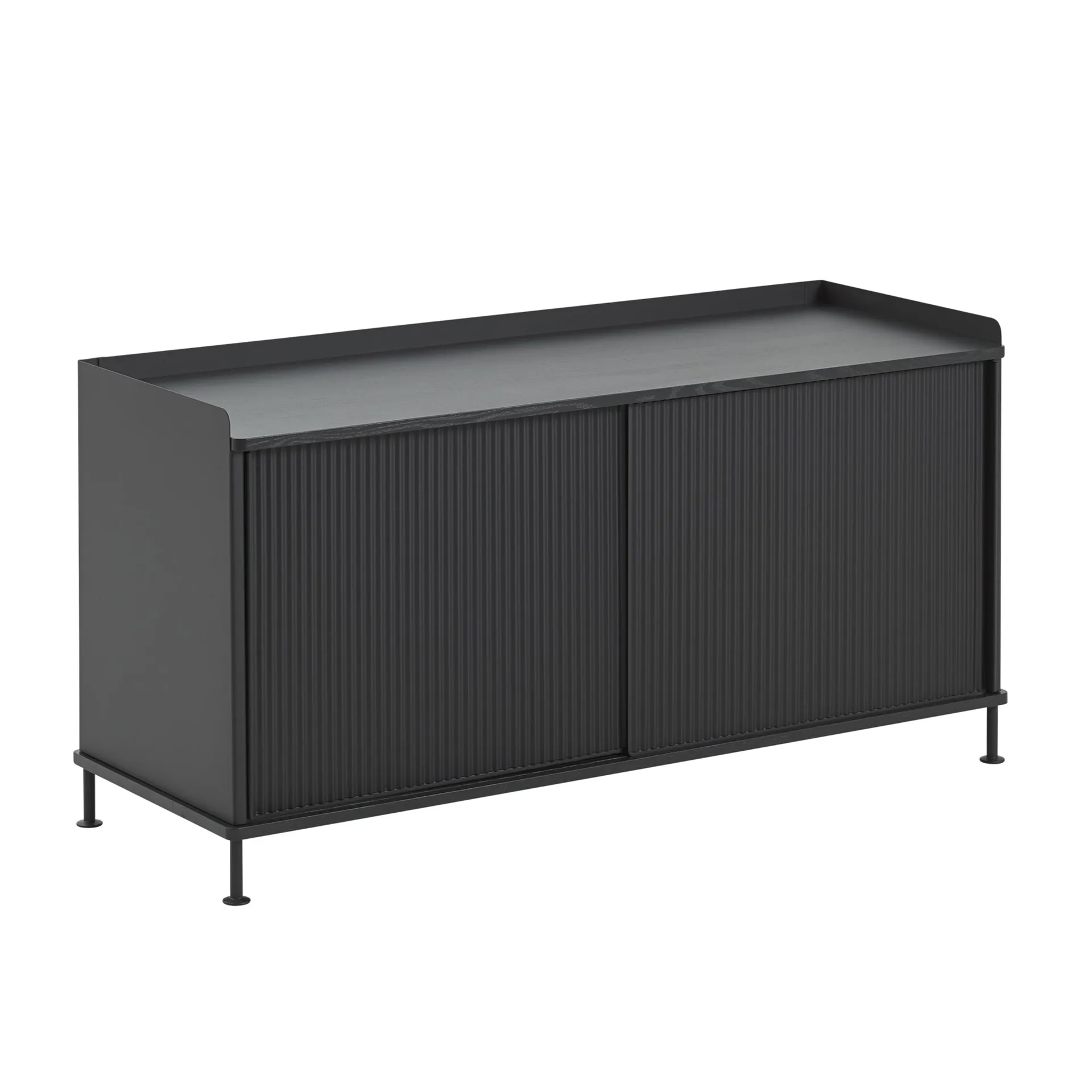 Enfold sidobord lågt 125x45x63 cm, Black-Black Muuto