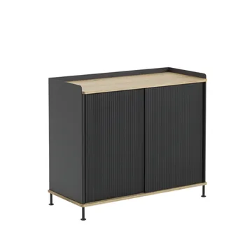 Enfold Tall sideboard - Black-Oak-Metal - Muuto