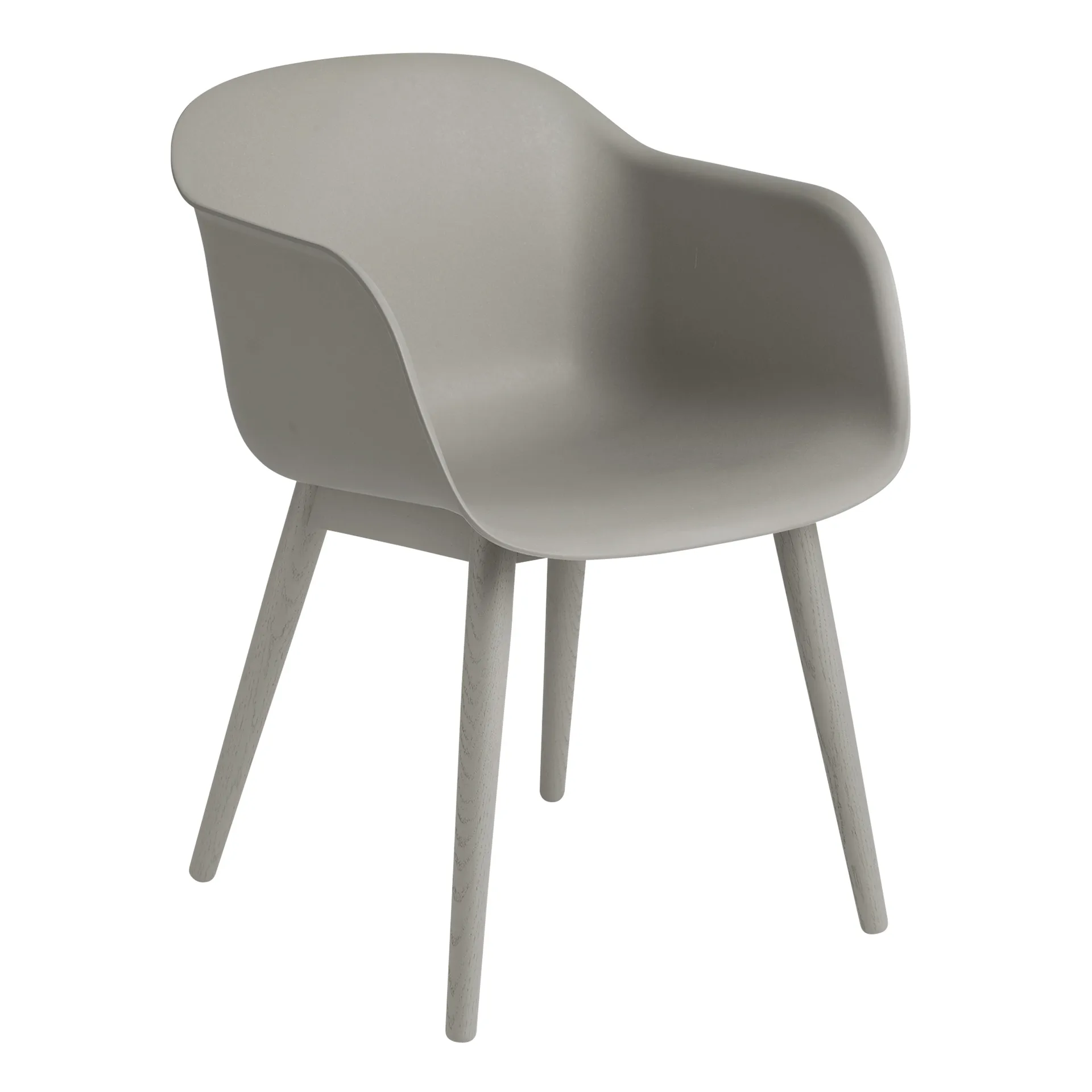 Fiber Armchair med träben, Grey (plastic) Muuto