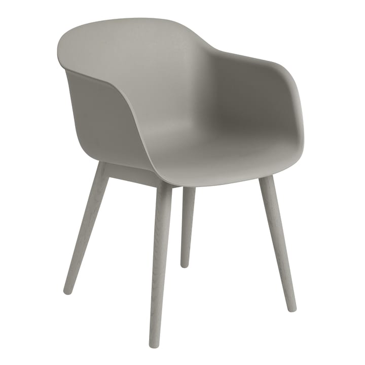 Fiber Armchair med träben - Grey (plastic) - Muuto