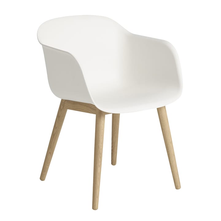 Fiber Armchair med träben - Natural white-Oak - Muuto