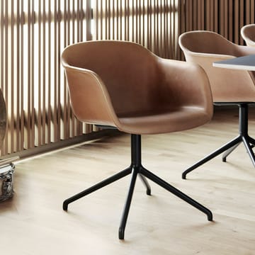 Fiber armchair swivel base with return kontorsstol - Black-anthracite black base - Muuto