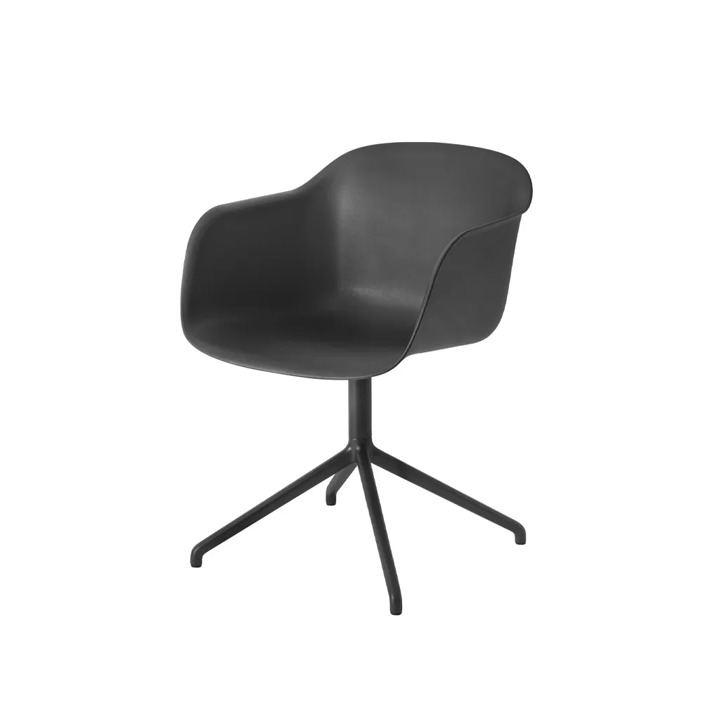 Muuto Fiber armchair swivel base with return kontorsstol Black-anthracite black base