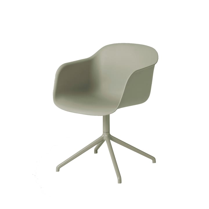 Fiber armchair swivel base with return kontorsstol - Dusty green - Muuto