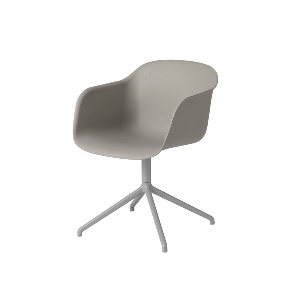 Muuto Fiber armchair swivel base with return kontorsstol Grey