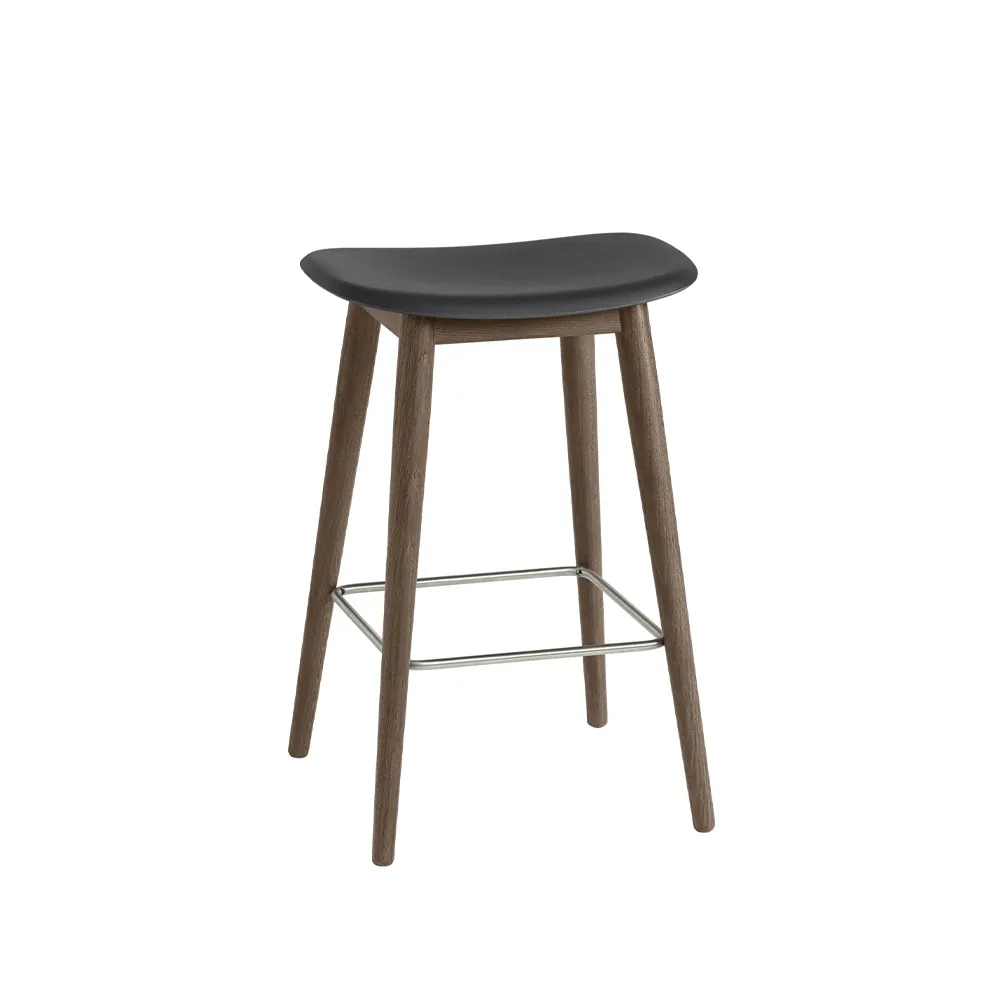 Fiber Bar Stool barpall 75 cm, Black-stained d.brown Muuto