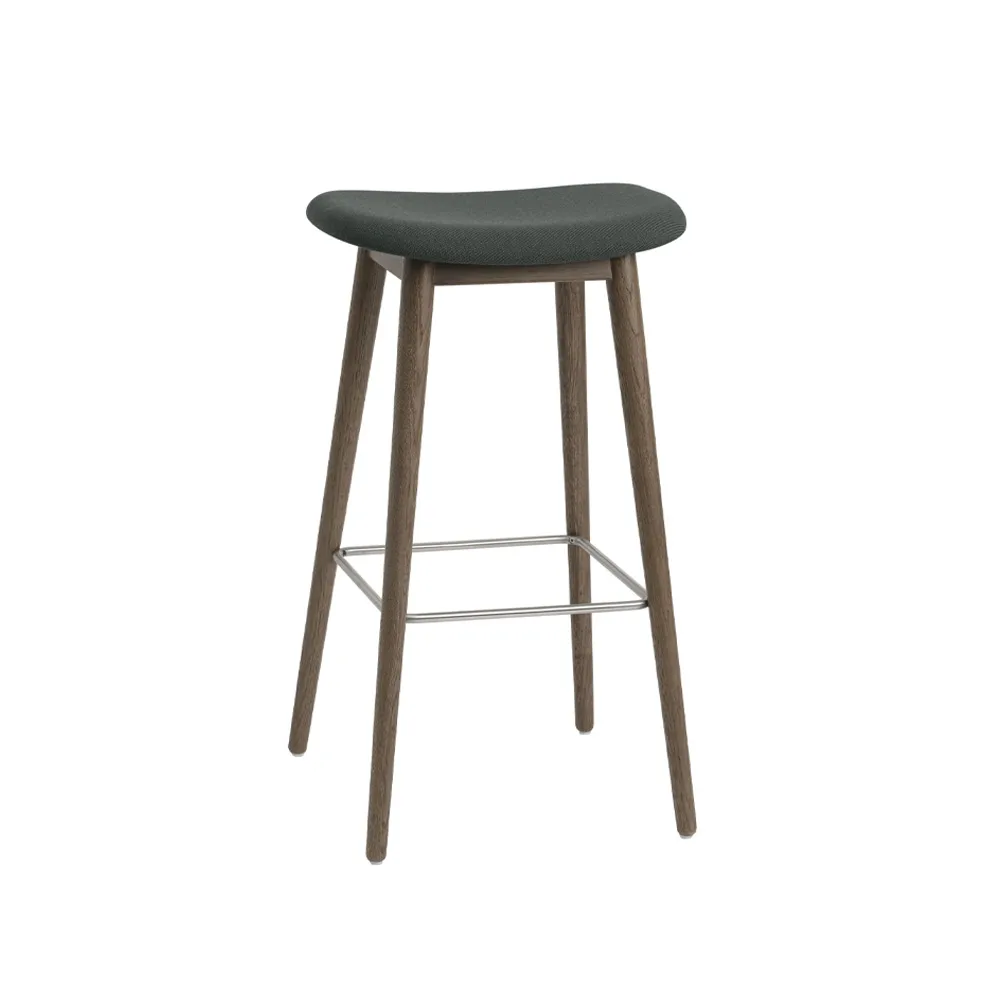 Fiber Bar Stool barpall 75 cm, Dark green-stained d.brown Muuto