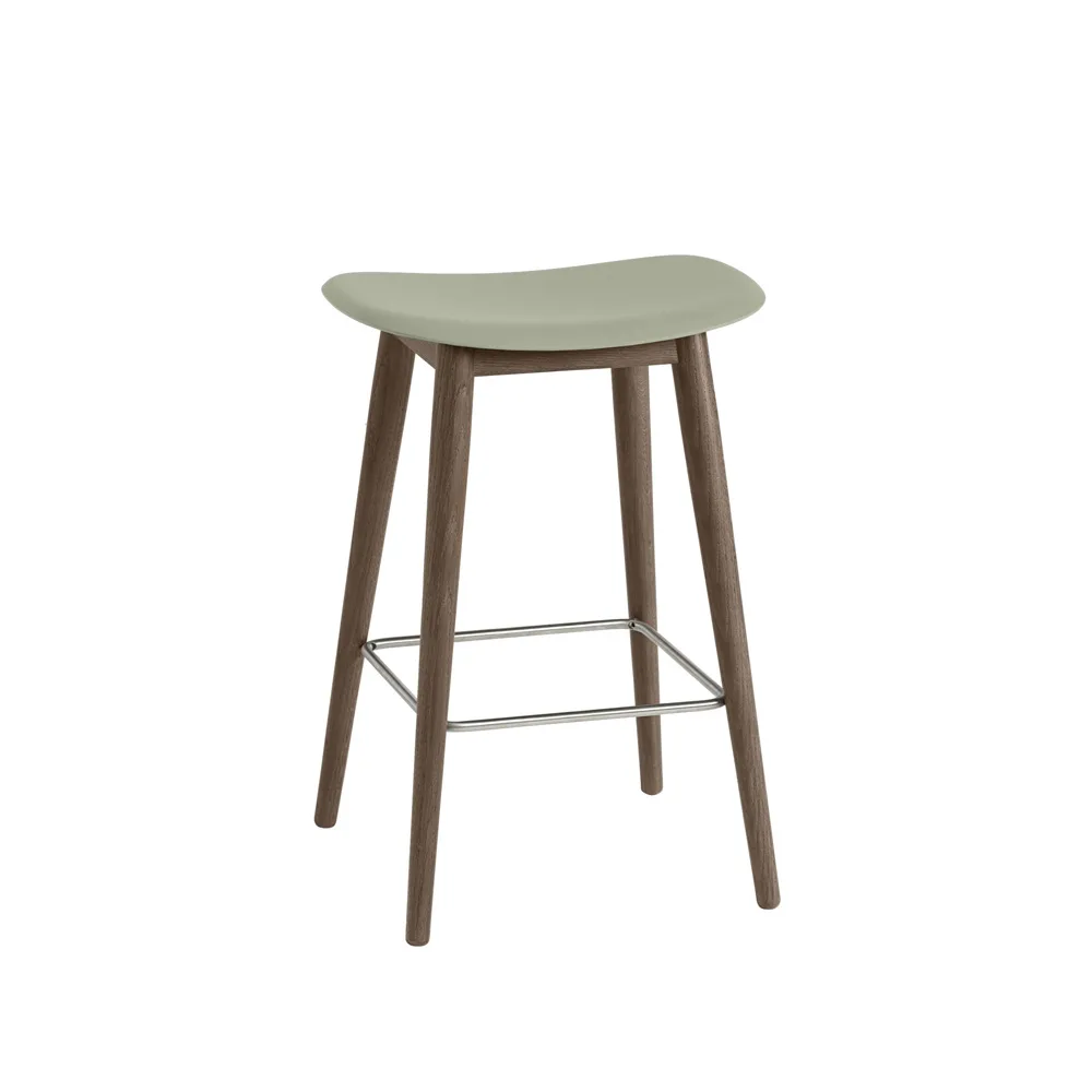 Fiber Bar Stool barpall 75 cm, Dusty green-stained d.brown Muuto