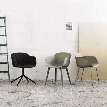 Fiber chair stol med armstöd - grå - Muuto