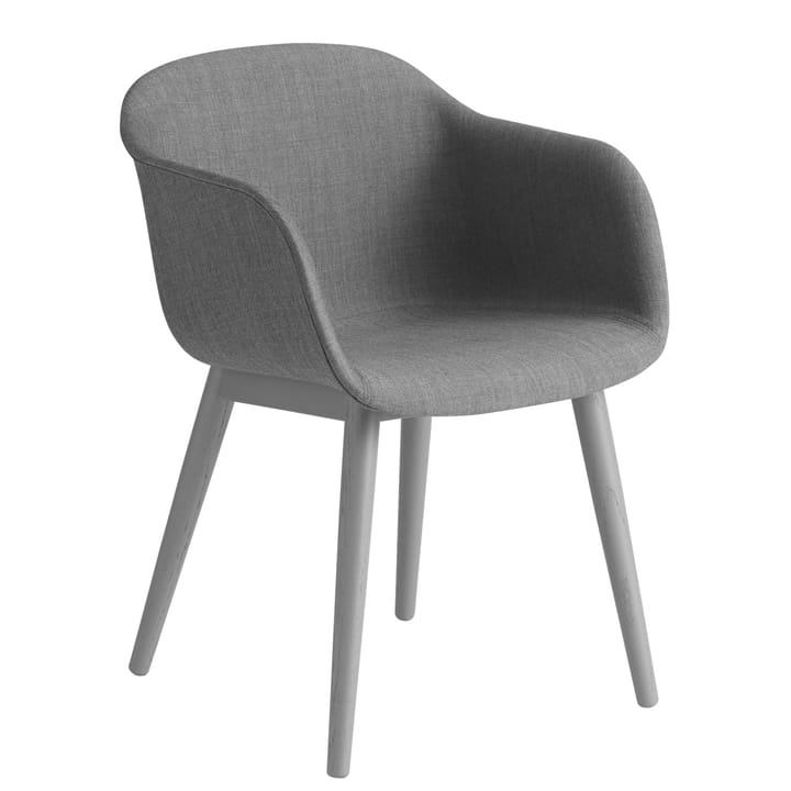 Fiber Chair stol med armstöd och träben - Remix 133-grey - Muuto