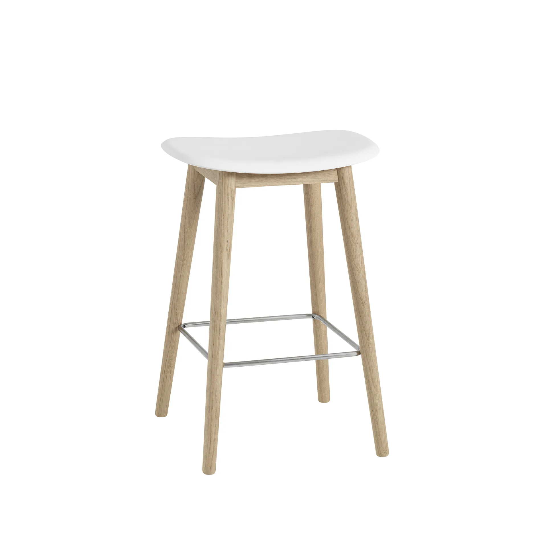 Fiber counter stool barpall 65 cm, White-oak Muuto