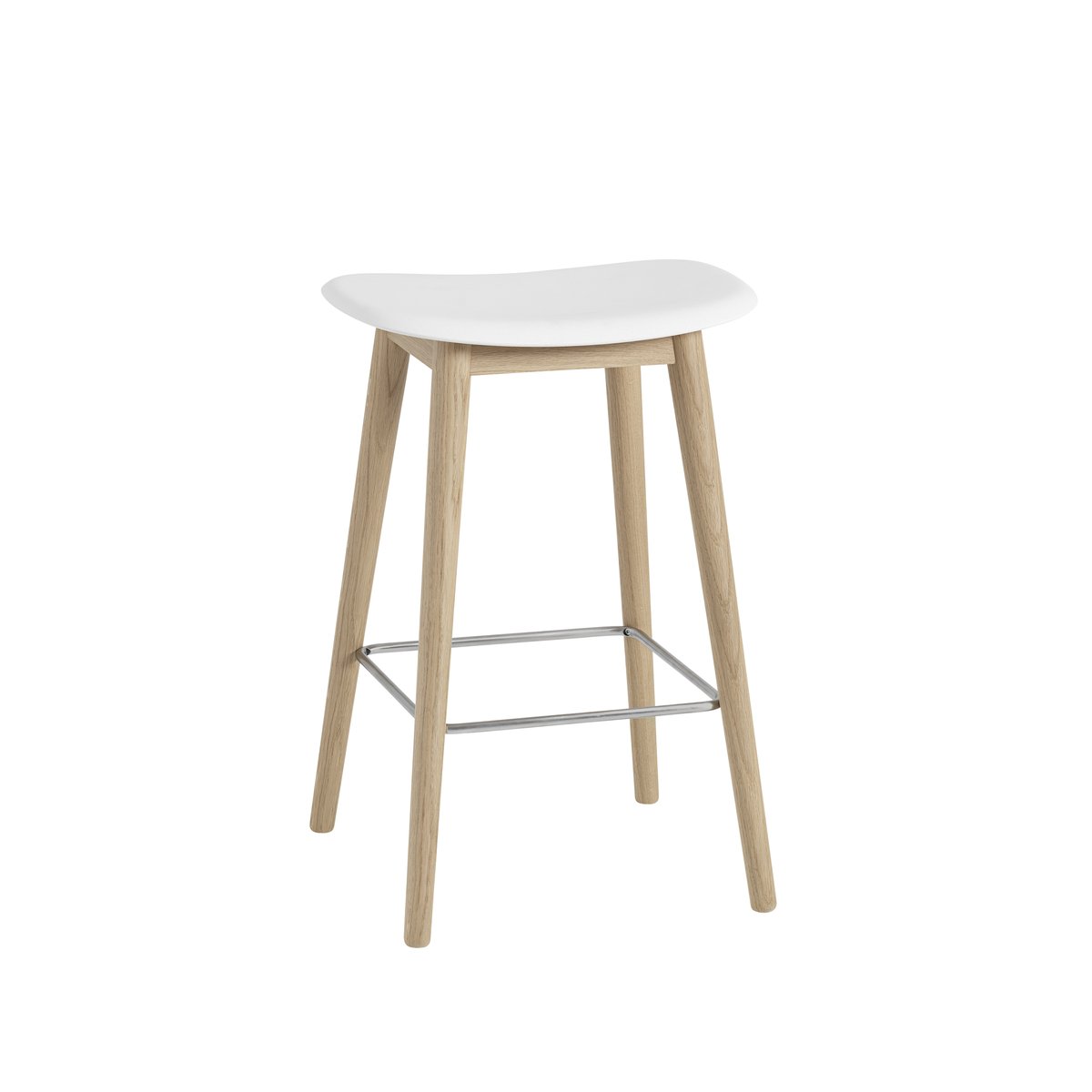 Muuto Fiber counter stool barpall 65 cm White-oak | Skandinavisk Design | Barstolar | Vit