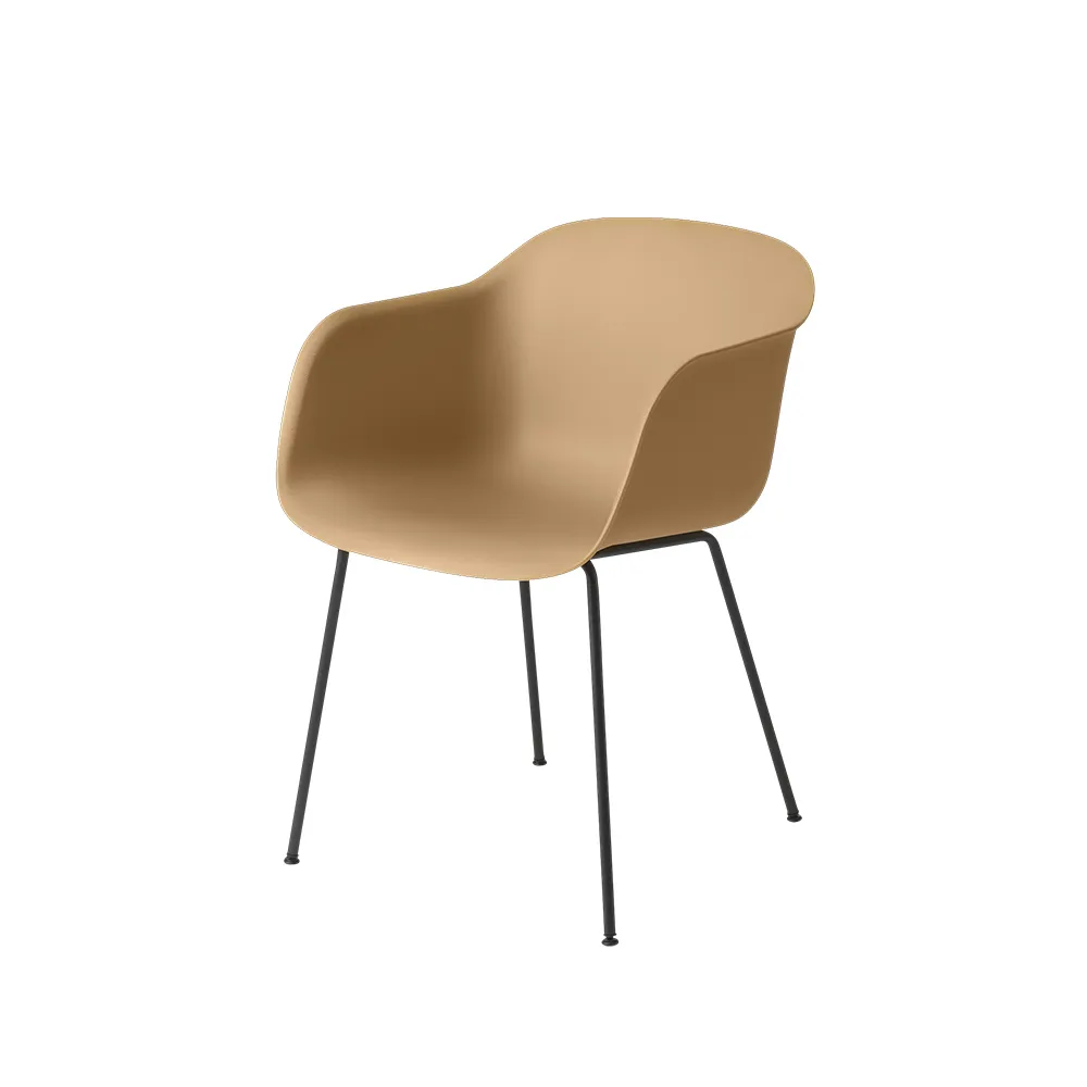 Fiber Karmstol tube base, Ochre-Anthracite Black Muuto