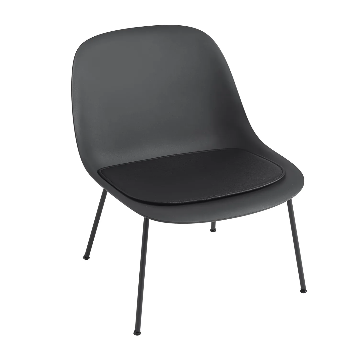 Fiber lounge stolsdyna, Easy leather black Muuto