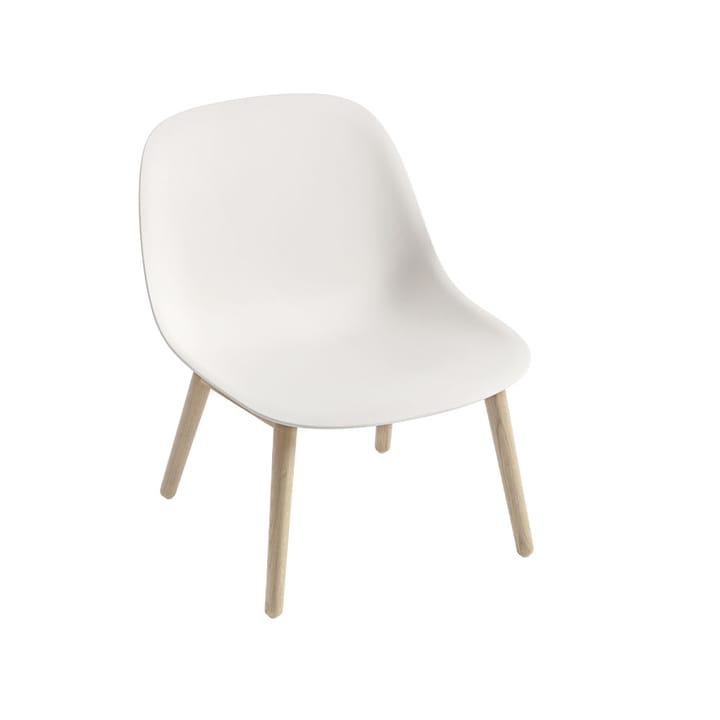 Fiber loungestol wood base - natural white, ekben - Muuto