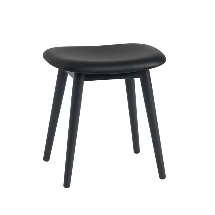 Fiber pall - läder black, träben - Muuto