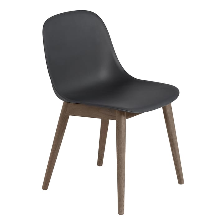 Fiber Side Chair med träben - Black-Stained dark brown - Muuto