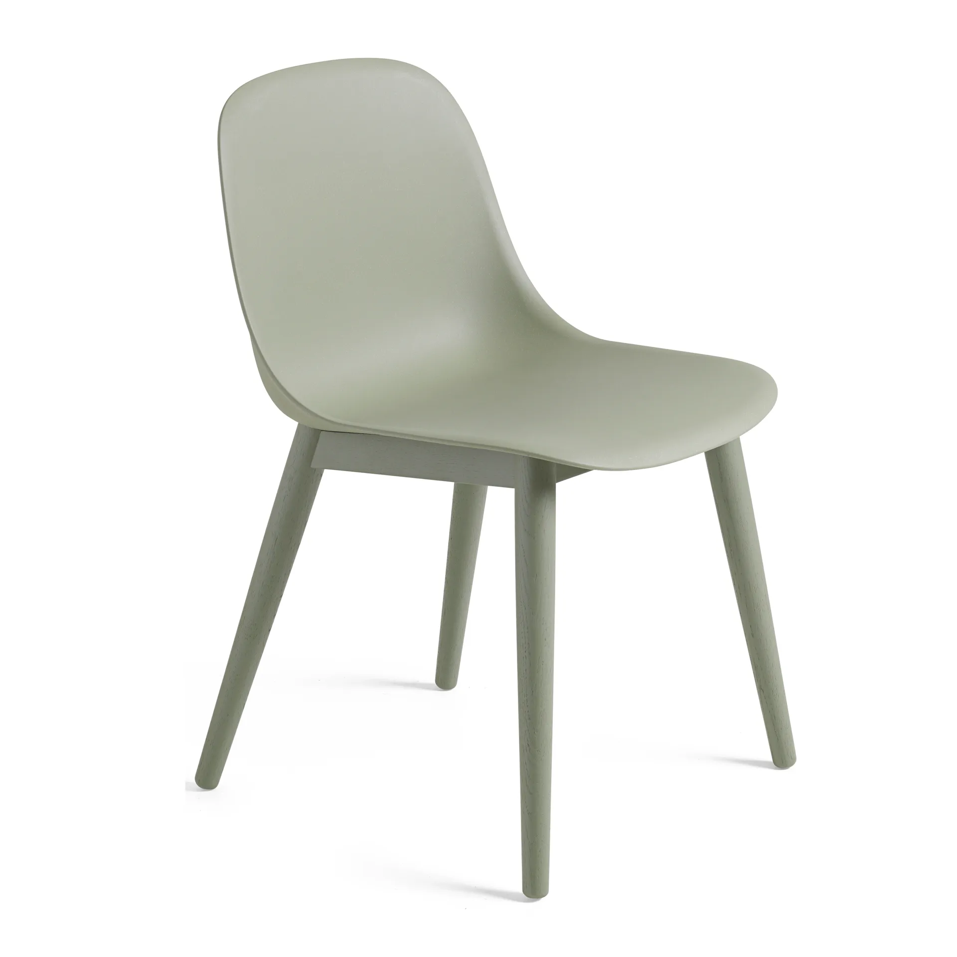 Fiber Side Chair stol med träben, Dusty green (plastic) Muuto