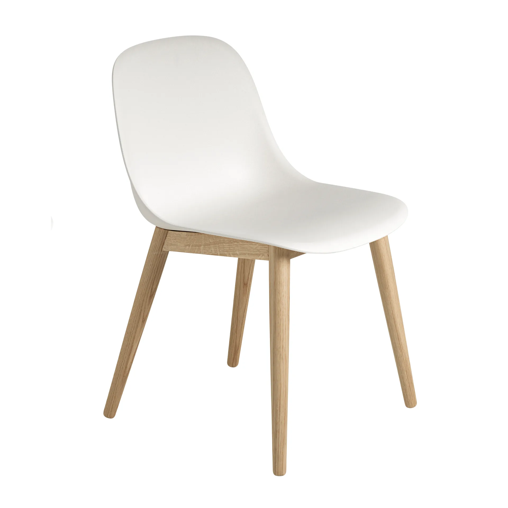 Fiber Side Chair stol med träben, Natural white-Oak Muuto