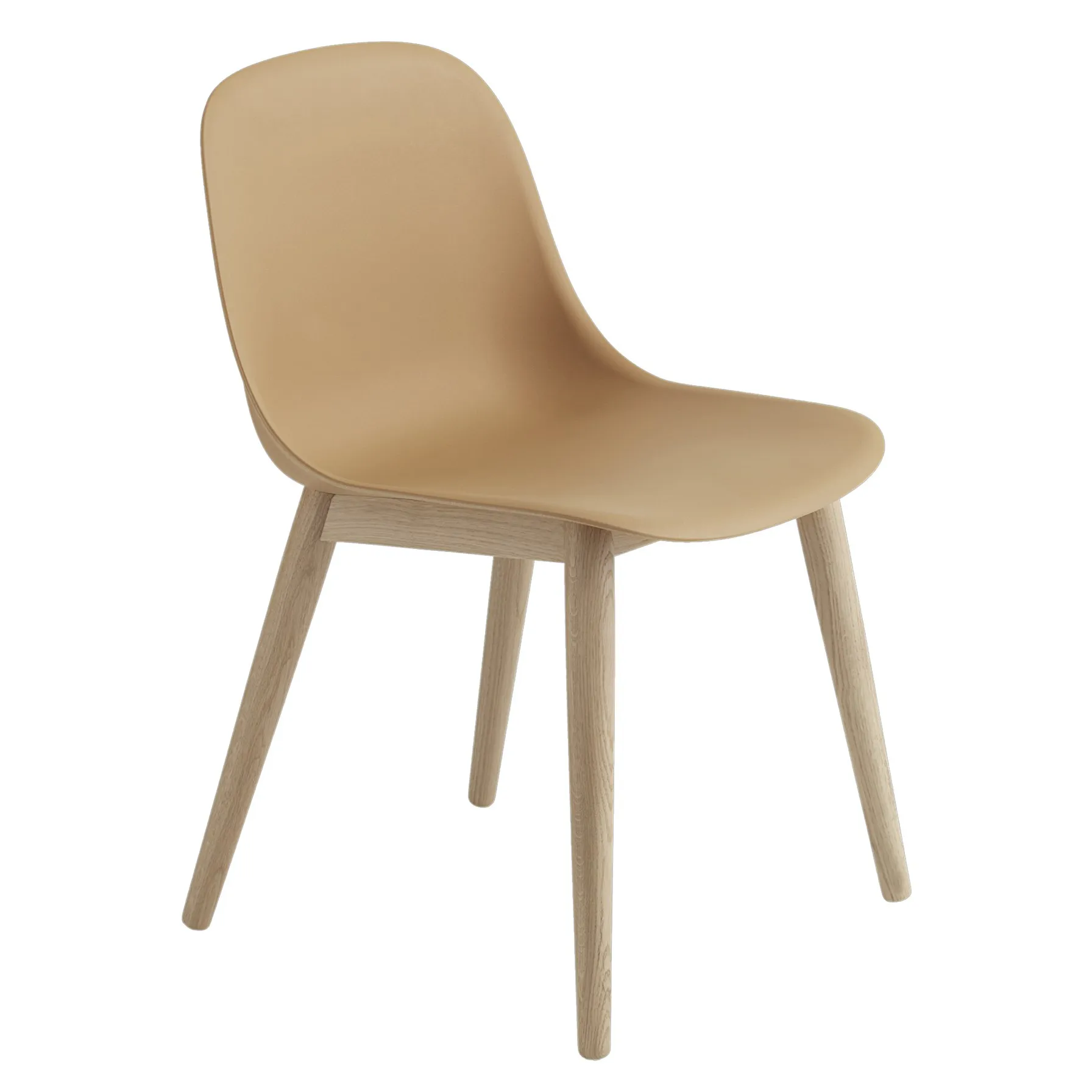 Fiber Side Chair stol med träben, Ochre-Oak Muuto