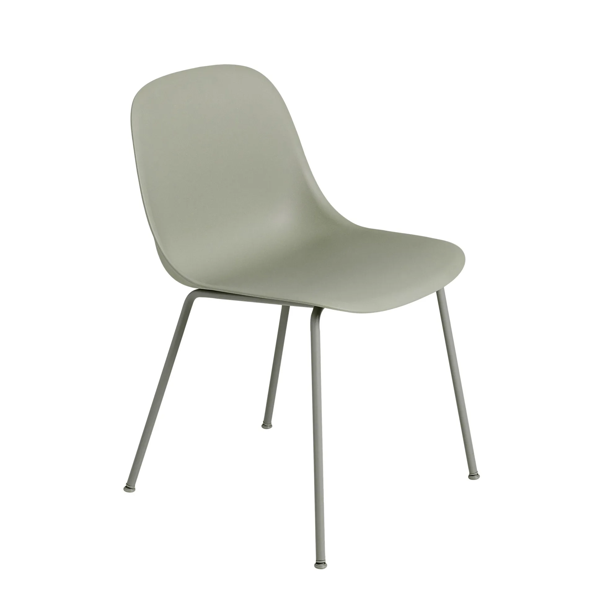 Fiber sidostol tub bas, Dusty green (plastic) Muuto