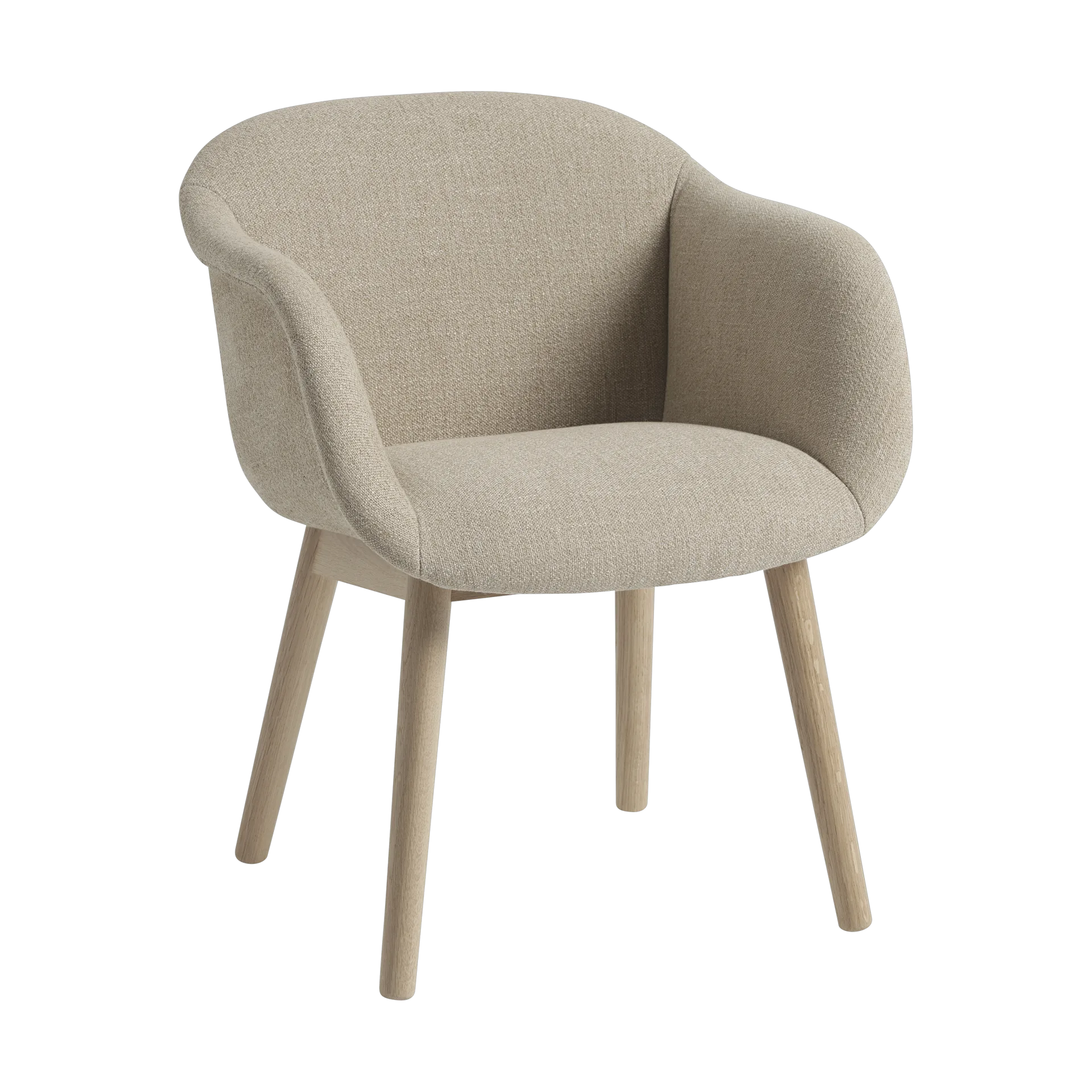 Fiber Soft Armchair med träben, Ecriture 240/Oak Muuto