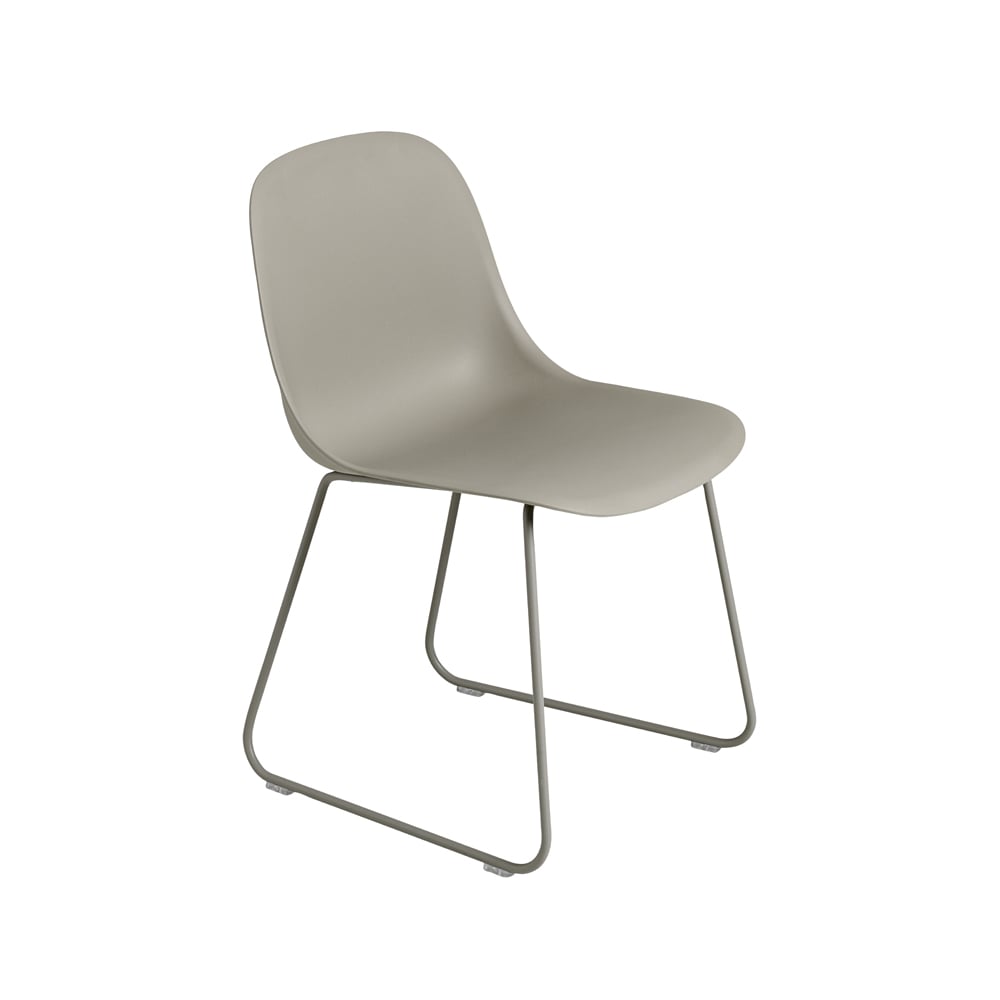 Muuto Fiber stol stålmedar plastsits Grey-Grey | Skandinavisk Design | Stolar | Grå