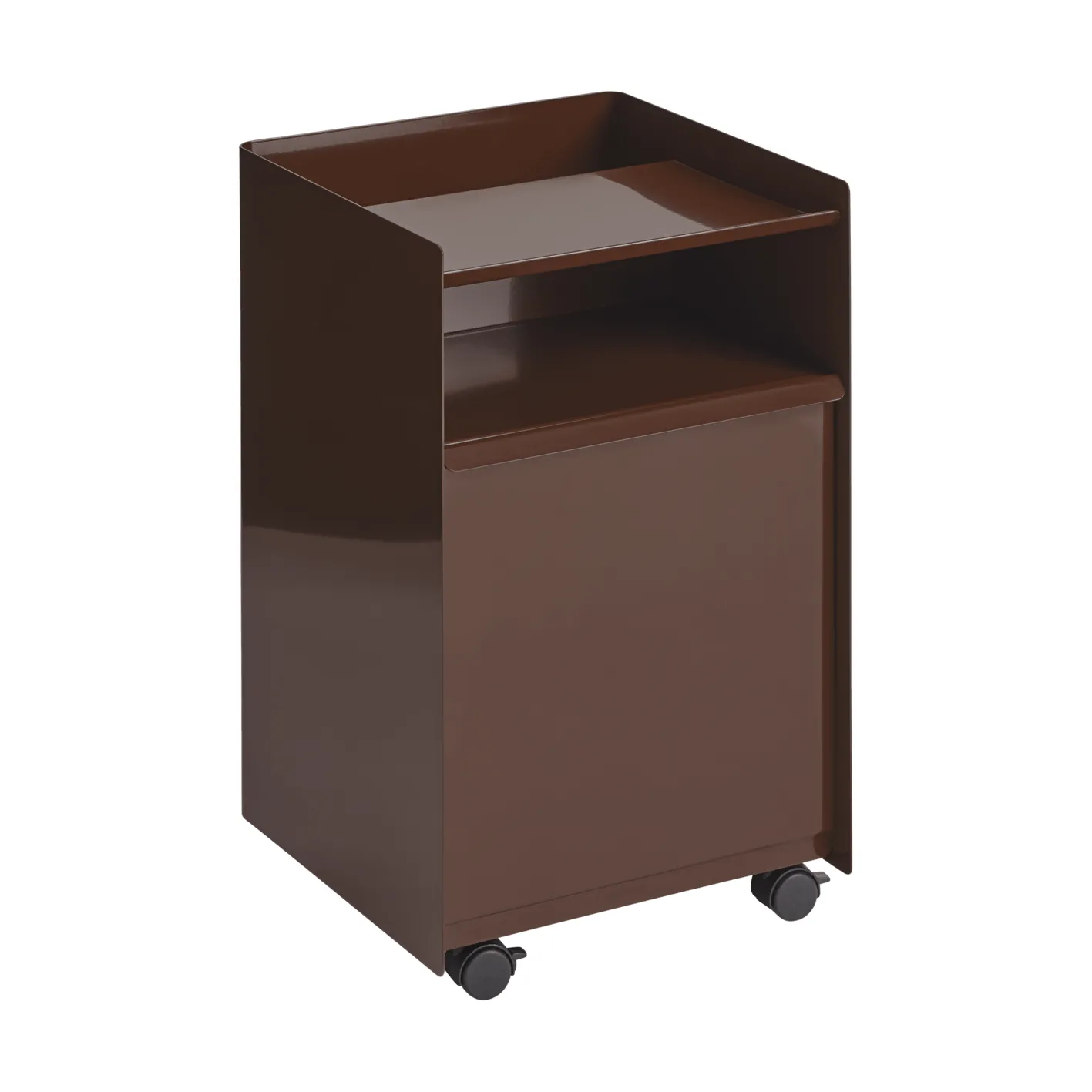 Folded Trolley rullvagn med låda, Dark red Muuto