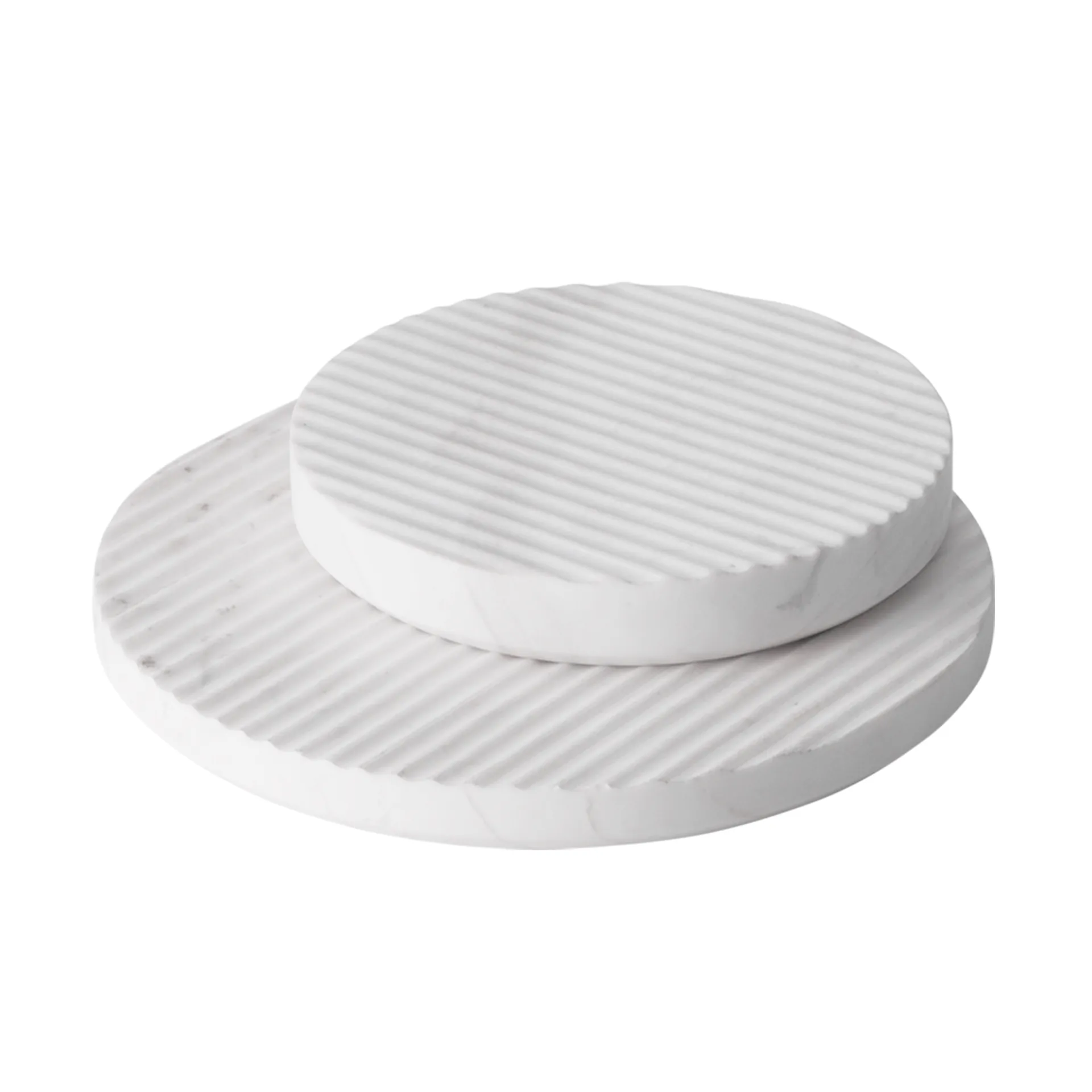 Groove grytunderlägg marmor, vit liten Muuto