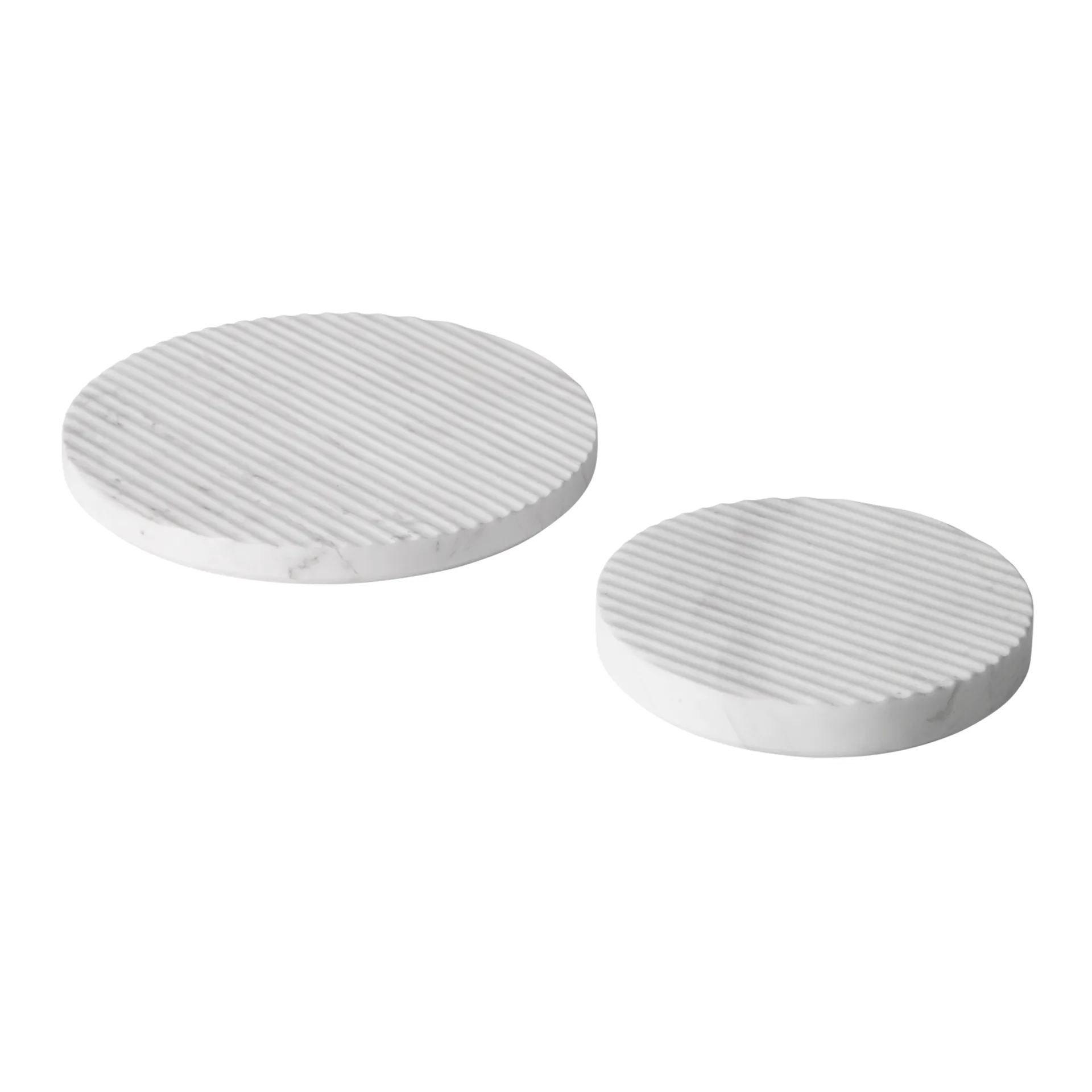 Groove grytunderlägg marmor, vit liten Muuto