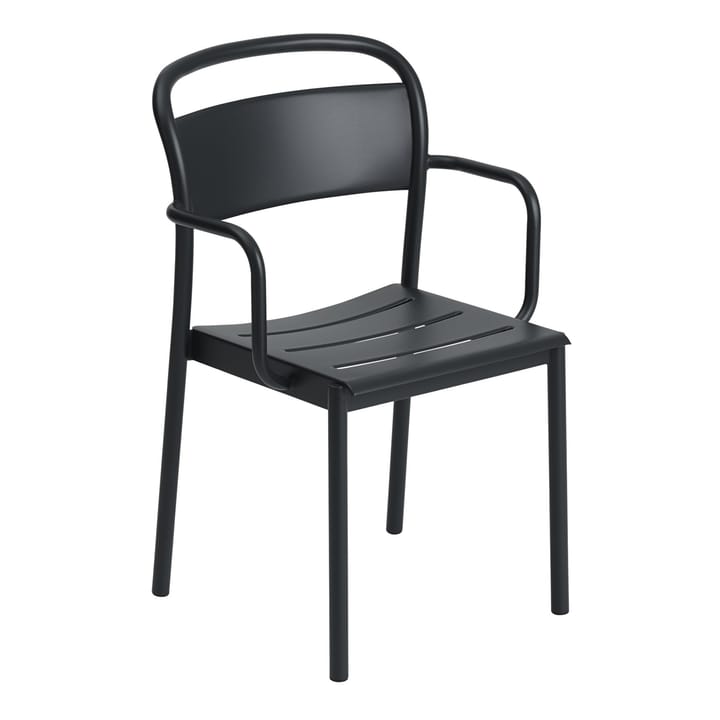 Linear steel armchair karmstol - Black - Muuto