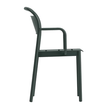 Linear steel armchair karmstol - Dark green - Muuto