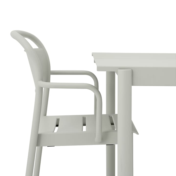 Linear steel armchair karmstol - Grey (RAL 7044) - Muuto