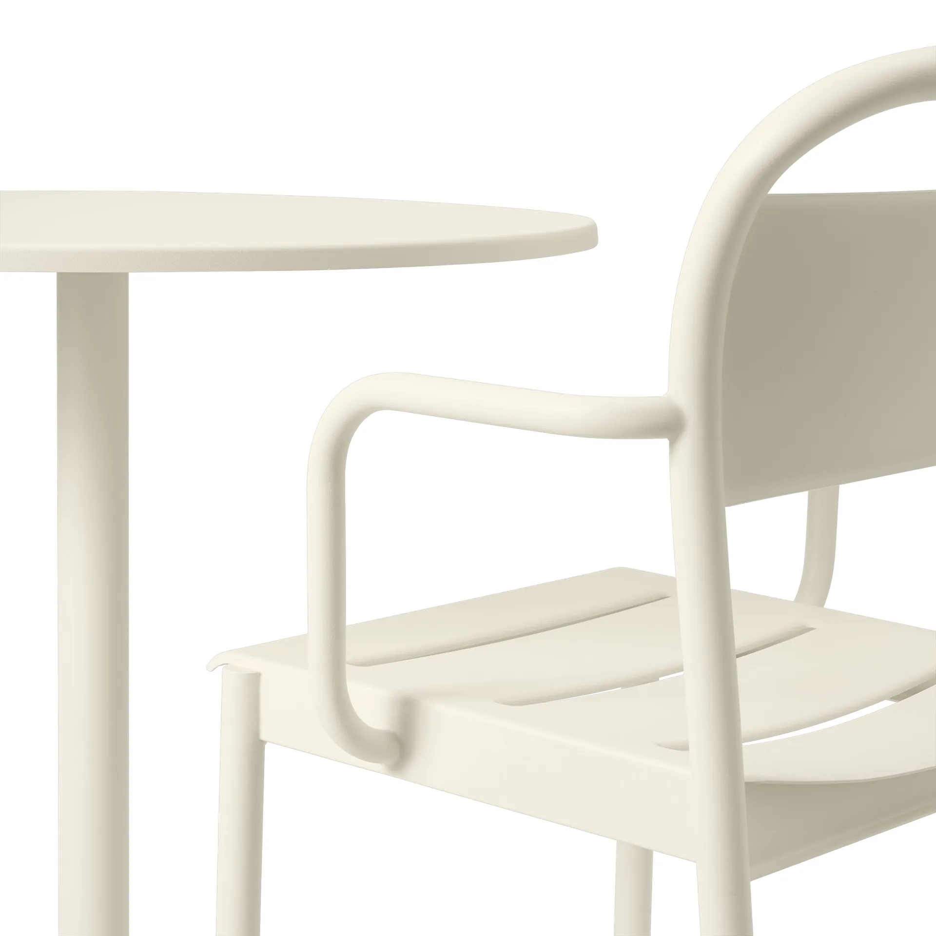 Linear steel armchair karmstol, Off-white Muuto