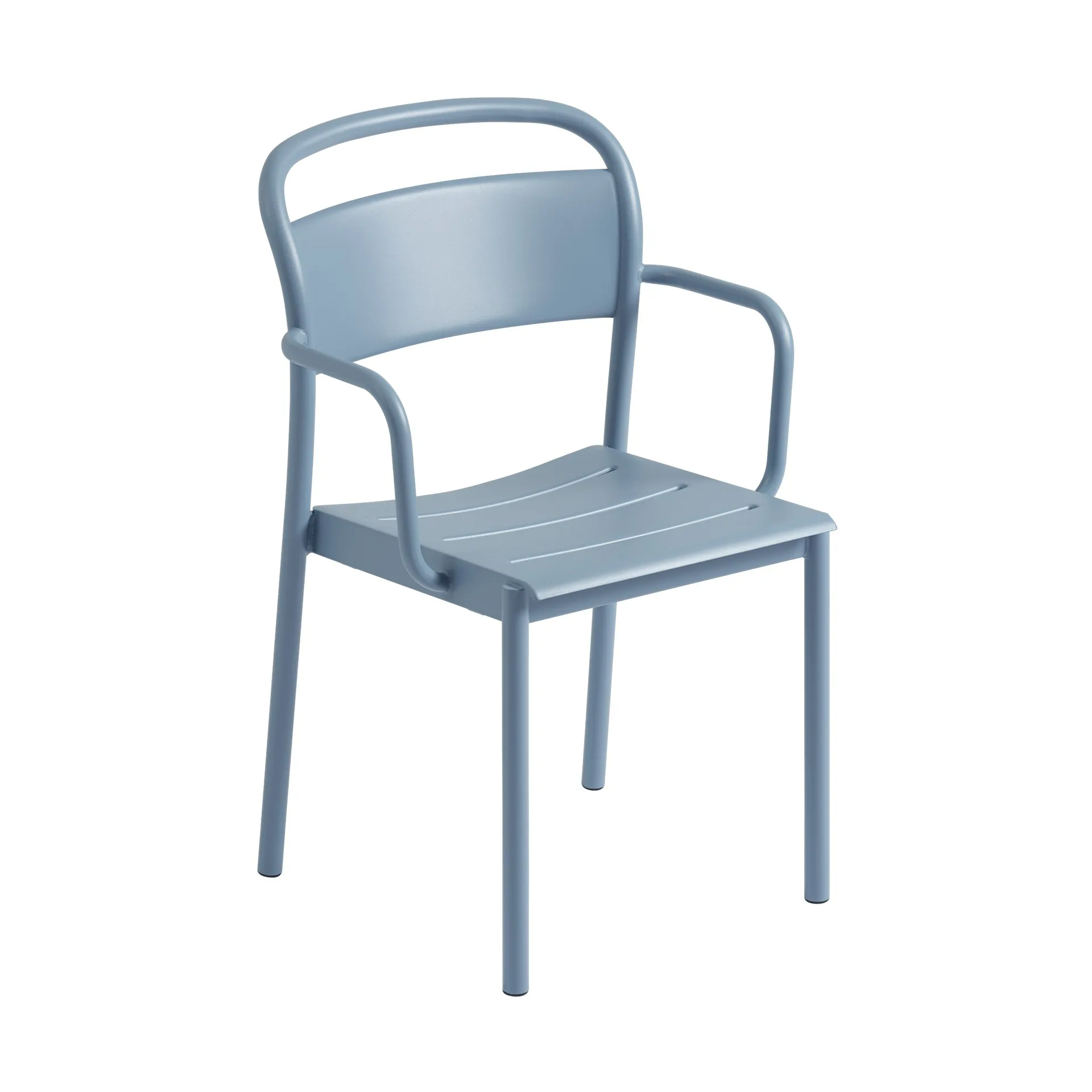Linear steel armchair karmstol, Pale blue Muuto