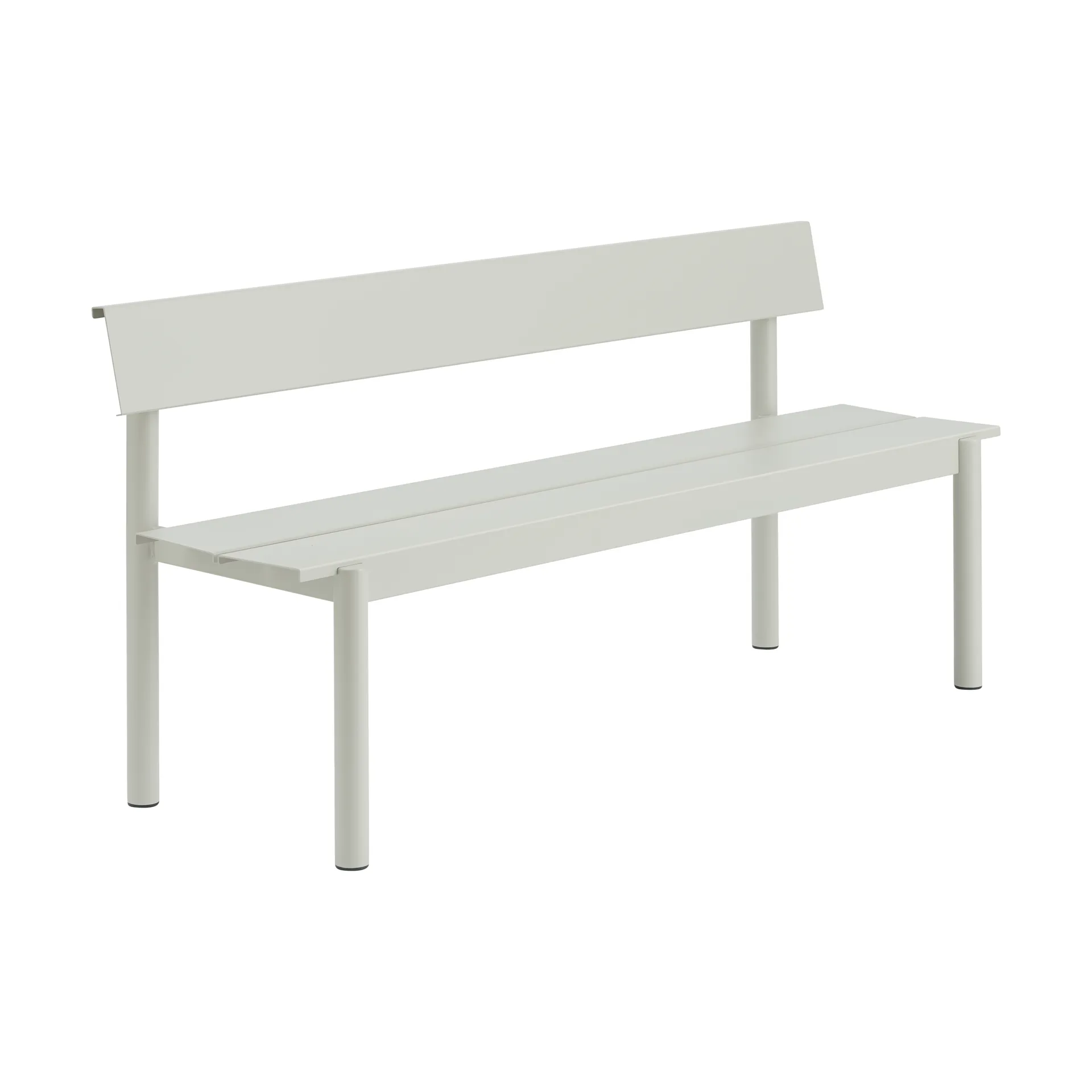 Linear Steel bänk med ryggstöd, Grey, 170x34 cm Muuto