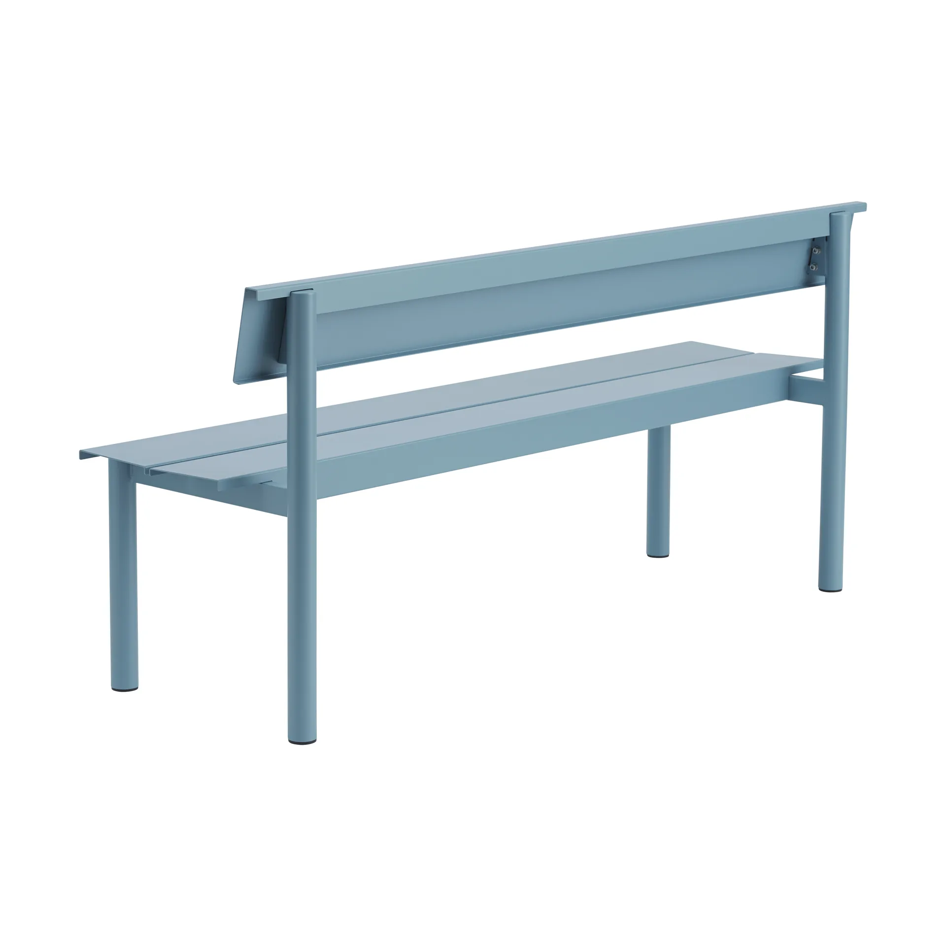Linear Steel bänk med ryggstöd, Pale blue, 170x34 cm Muuto